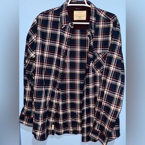 Weatherproof Men's Plaid Button Down Shirt - Navy, Red, White